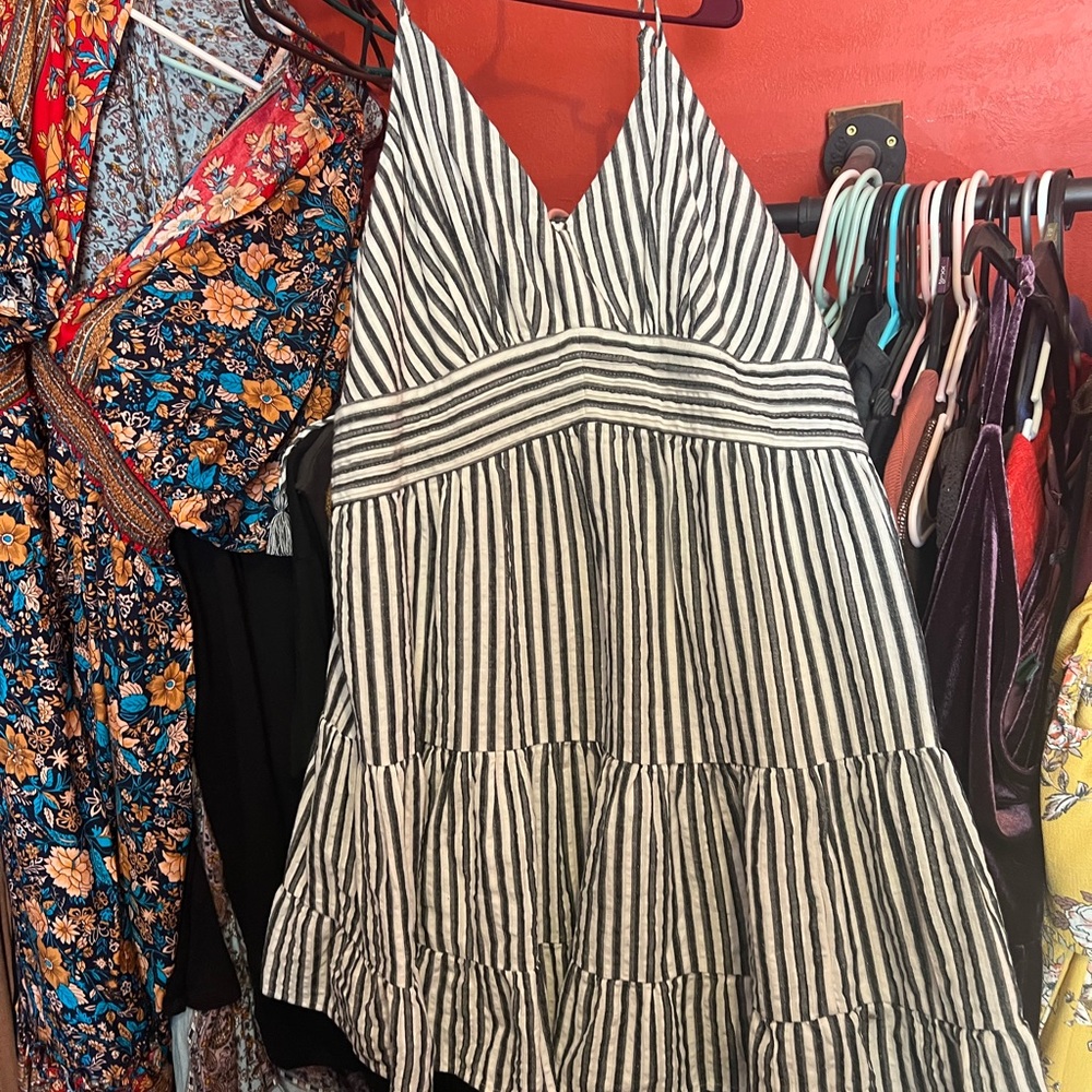 Striped Black and White Women's Dress